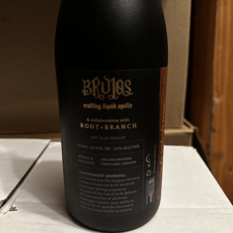 1 Bottle of the Brujos x Root + Branch stout collab