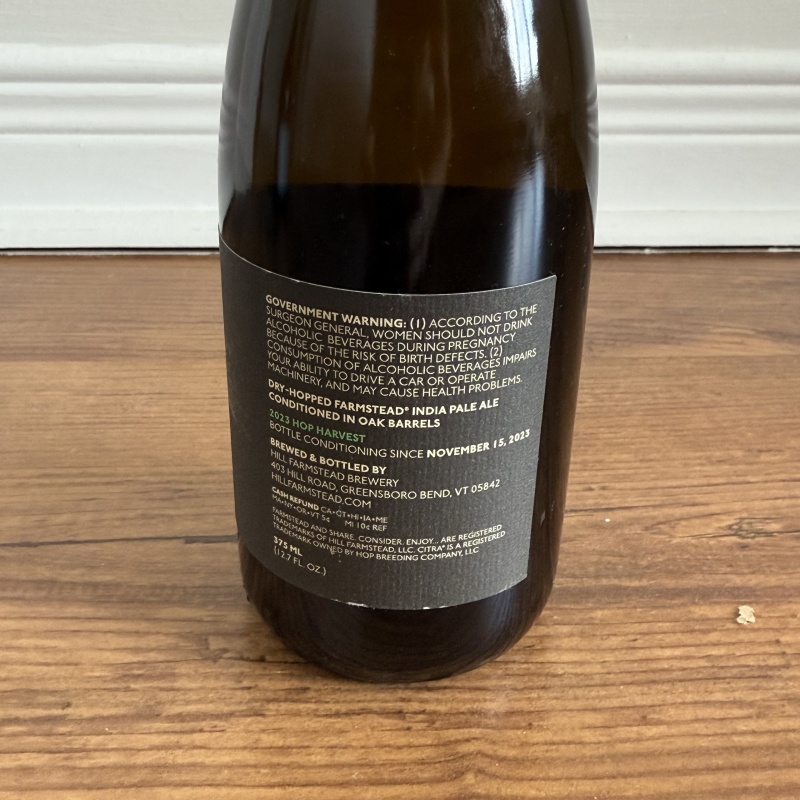 Hill farmstead Self reliance citra orange bitters barrel