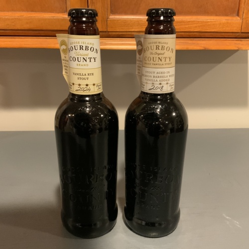 Bourbon County Goose Island 2024 and 2018 Vanilla Stout