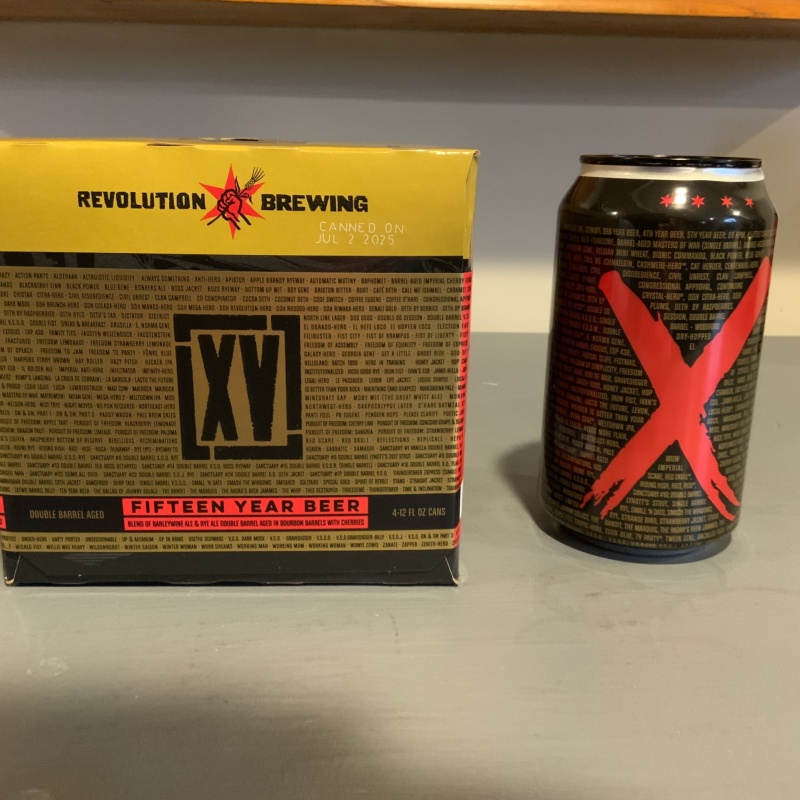 4 x Revolution Fifteen Year Beer plus 1 can of Revolution Deep Wood 10 Year Beer