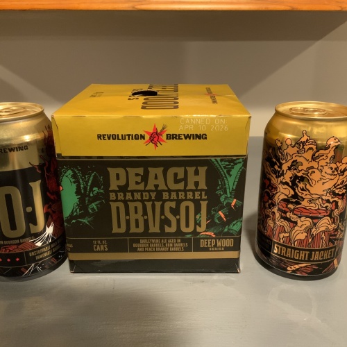 Revolution Deep Wood  2026 Peach Double Barrel VSOJ plus one can of  2024 VSOJ and one can of 2025 SJ