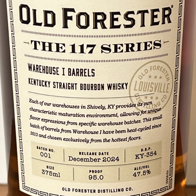 Old Forester The 117 Series Warehouse I - 11yr - 95 Proof Bourbon