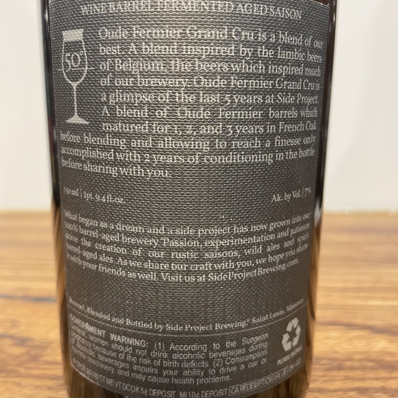 Side Project Oude Fermier Gran Cru Vintage 2019
