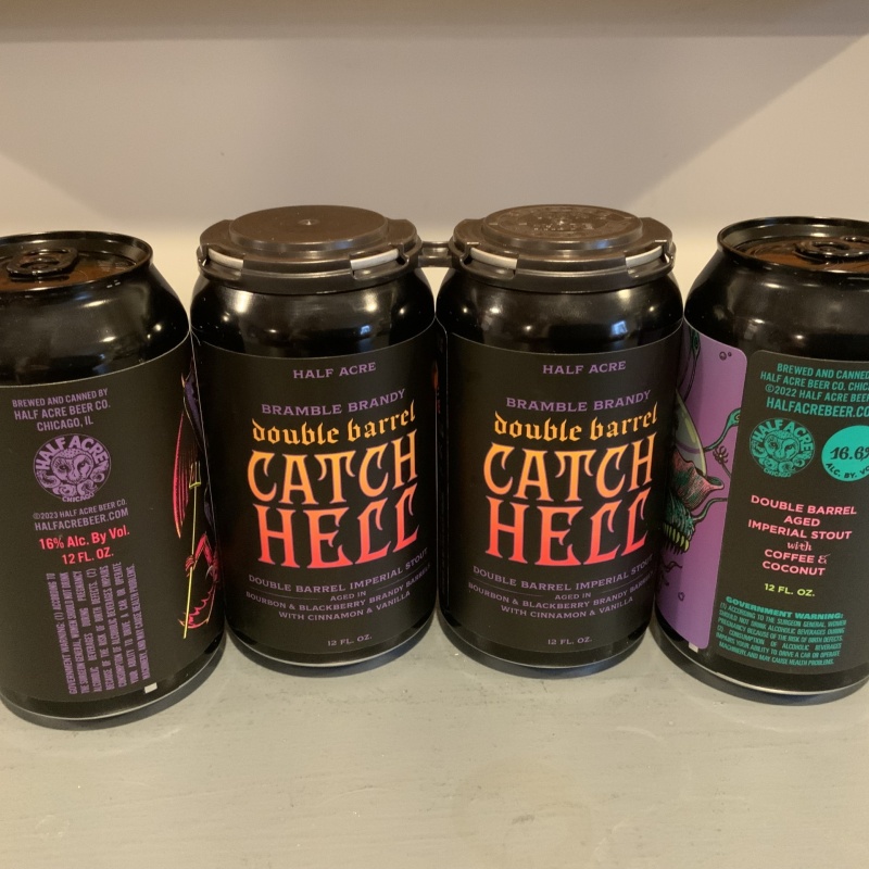 Half Acre  2022 Double Barrel Benthic, 2023 Double Barrel Catch Hell and 2026 Double Barrel Catch Hell