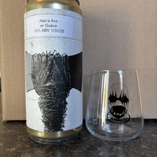 Fidens Alex axe fruited crowler with glass