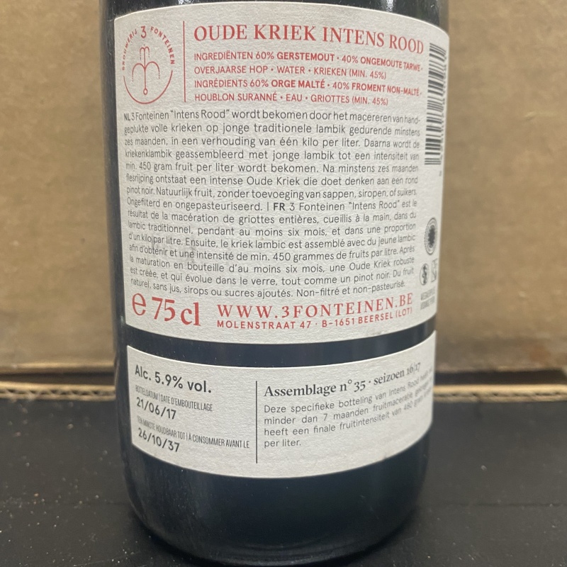 3 Fonteinen Intens Rood Intense Red 2017