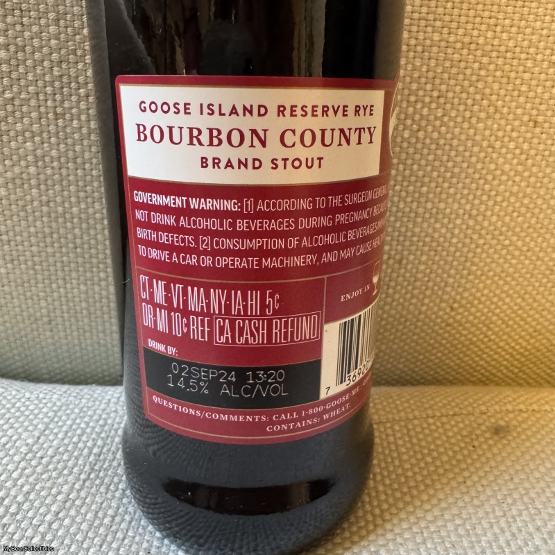 Goose Island Bourbon County Brand Stout Reserve Rye 2019 (Rittenhouse)