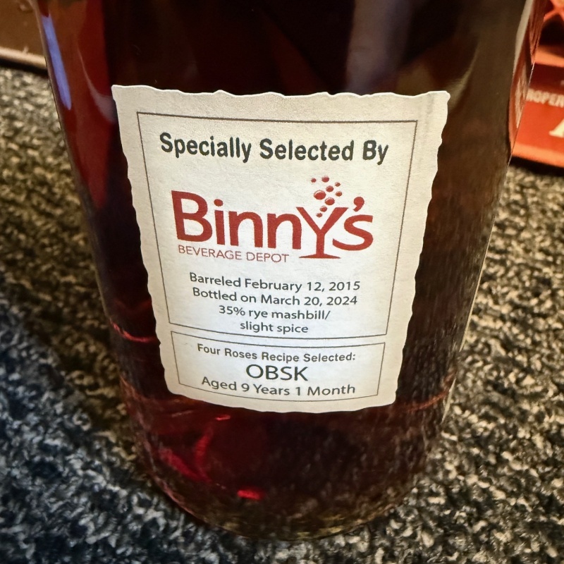 Four Roses Single Barrel Barrel Strength Store Pick OBSK