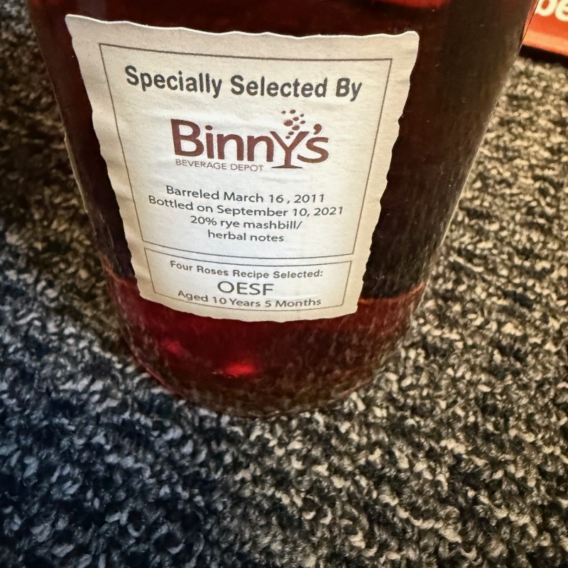 Four Roses Single Barrel Barrel Strength Store Pick OESF