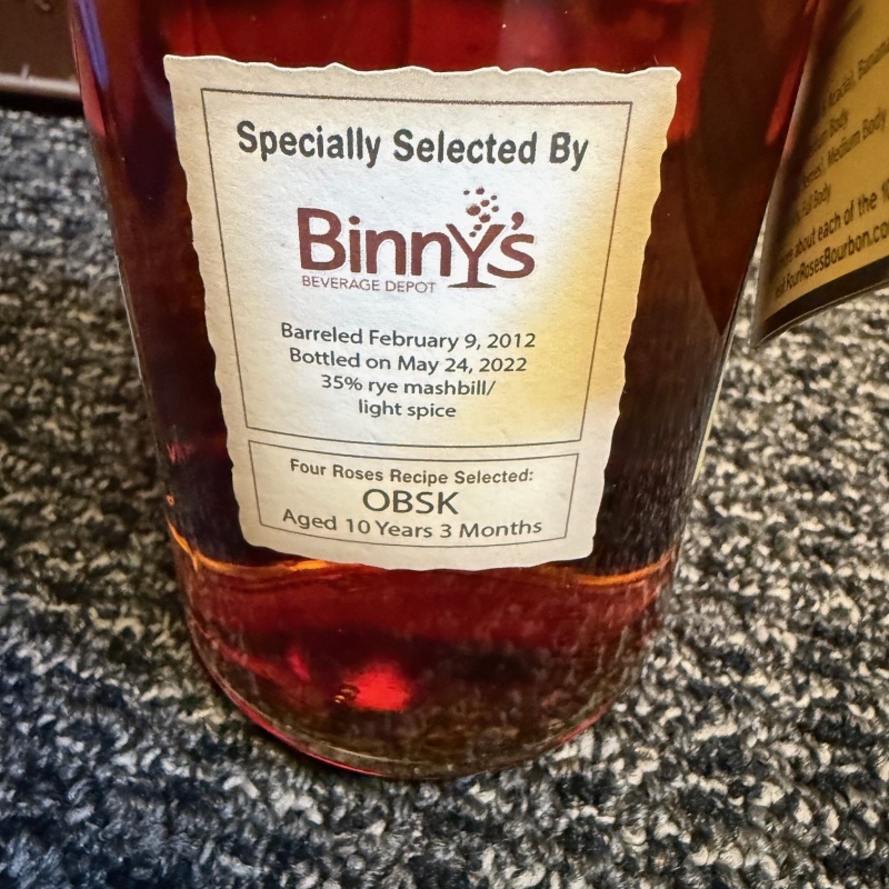 Four Roses Single Barrel Barrel Strength Store Pick OBSK