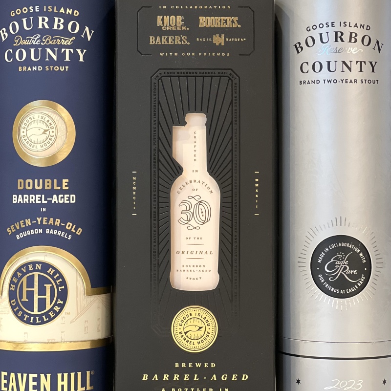 Goose Island Double Barrel Stout ,30th Anniversary Reserve  ,and Eagle Rare Reserve