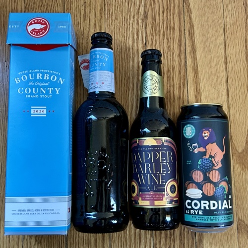 Goose Island Bourbon County Proprietor’s, Dapper Barley Wine & Cordial Rye