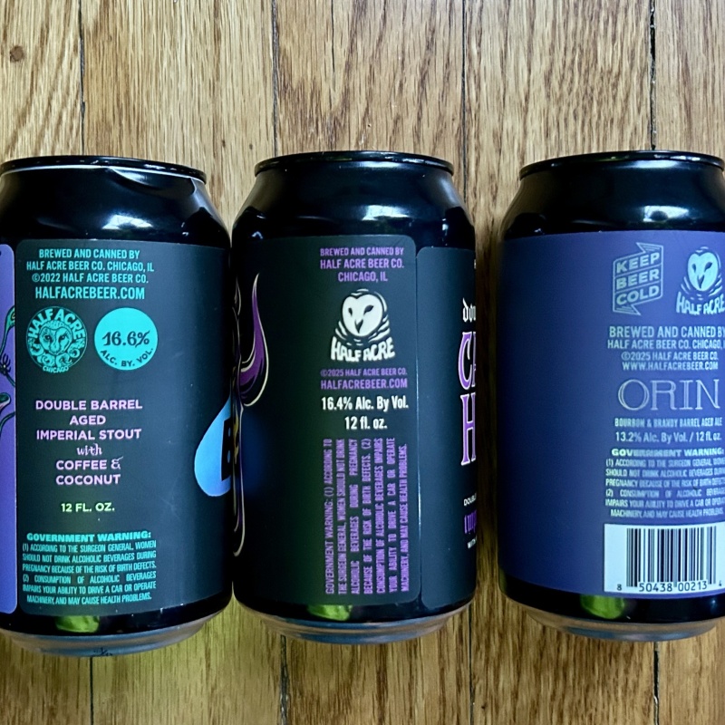 Half Acre Double Barrel Catch Hell, Double Barrel Benthic and Orin