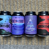 Half Acre Double Barrel Benthic, Blue Monday, Cherry Brandy Benthic and Orin
