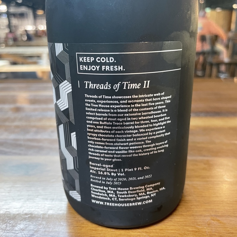 Tree House Brewing THREADS OF TIME II 750 ML BOTTLE - 08/08/2025