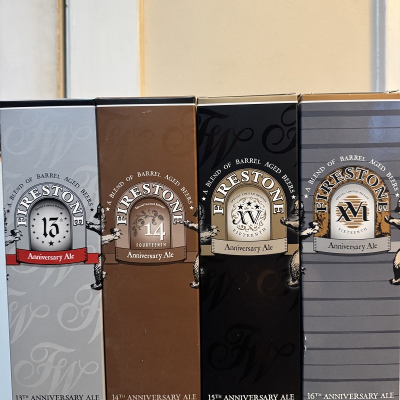 Flight of 2009, 2010, 2011, 2012 Firestone Walker Anniversary Ale.