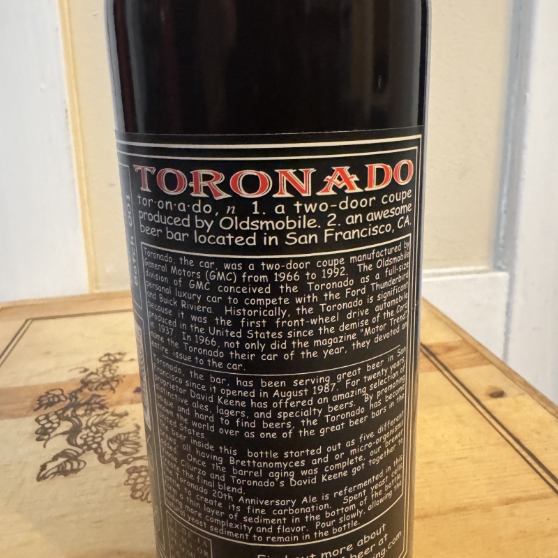 Toronado T20; 20th Anniversary Ale