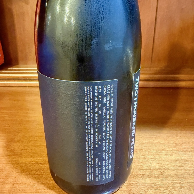 Veil Two Thousand Years Variant Barrel Aged Stout