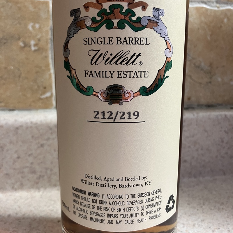 Willet 6 Year Single Barrel Rye