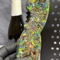 Green Goddess - Multi- Colored Dynamic Resin - Beer Bottle Opener with Carbon Fiber Wax cutter