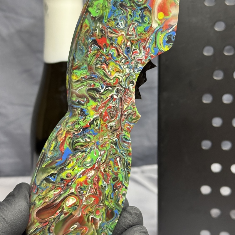 Green Goddess - Multi- Colored Dynamic Resin - Beer Bottle Opener with Carbon Fiber Wax cutter