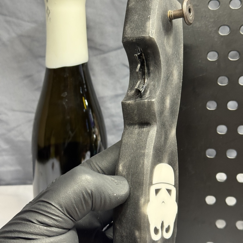 BeerTrooper Engraved & Filled Resin - Beer Bottle Opener with Carbon Fiber Wax cutter