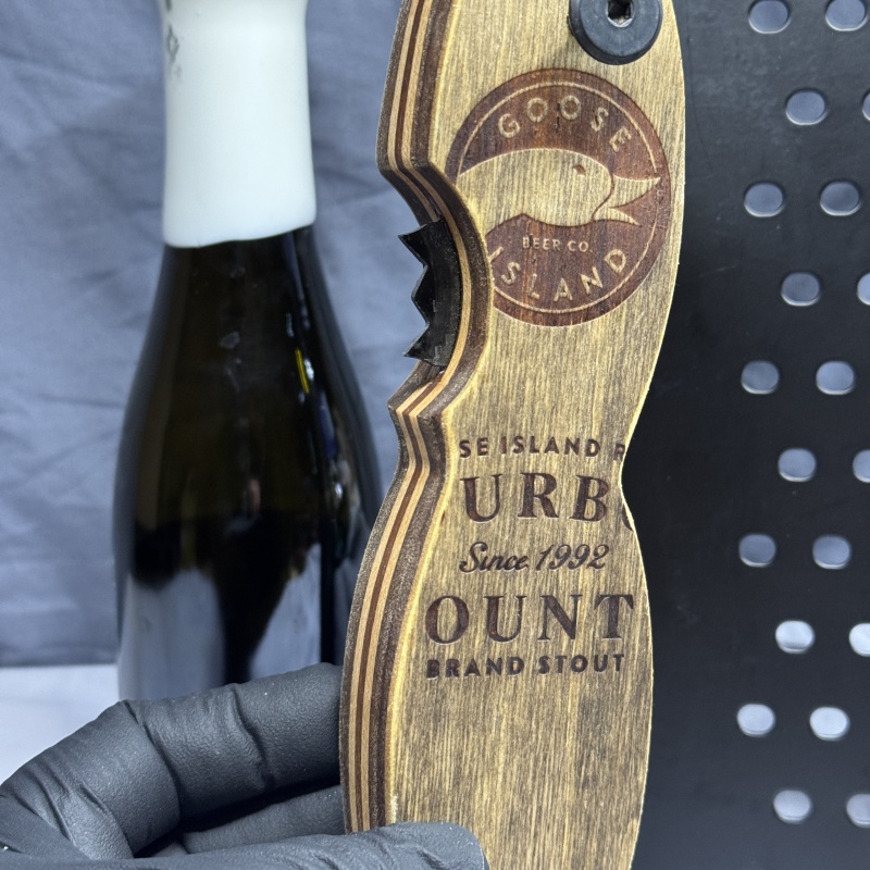 Rare 2015 Wood Box - Beer Bottle Opener - Goose Island Bourbon County Brand Stout BCBS