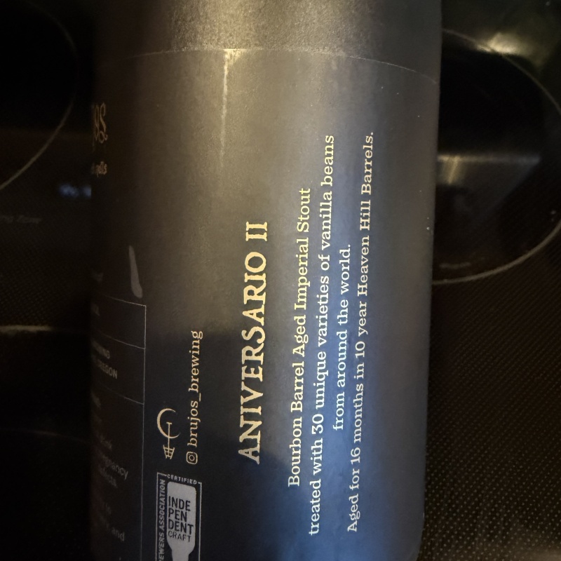 Brujos Anniversary 2 stout  Anniversario 2