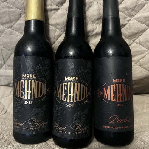 MORE Brewing Mehndi Barrel-Aged Imperial Stout 3-Bottle Lot – 2022 & 2023 Special Reserve + 2024 Prachin