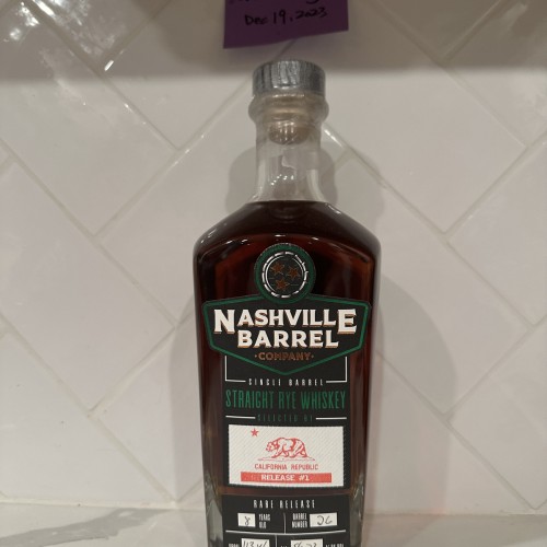 Nashville Barrel Company - Single Barrel Straight Rye Whiskey