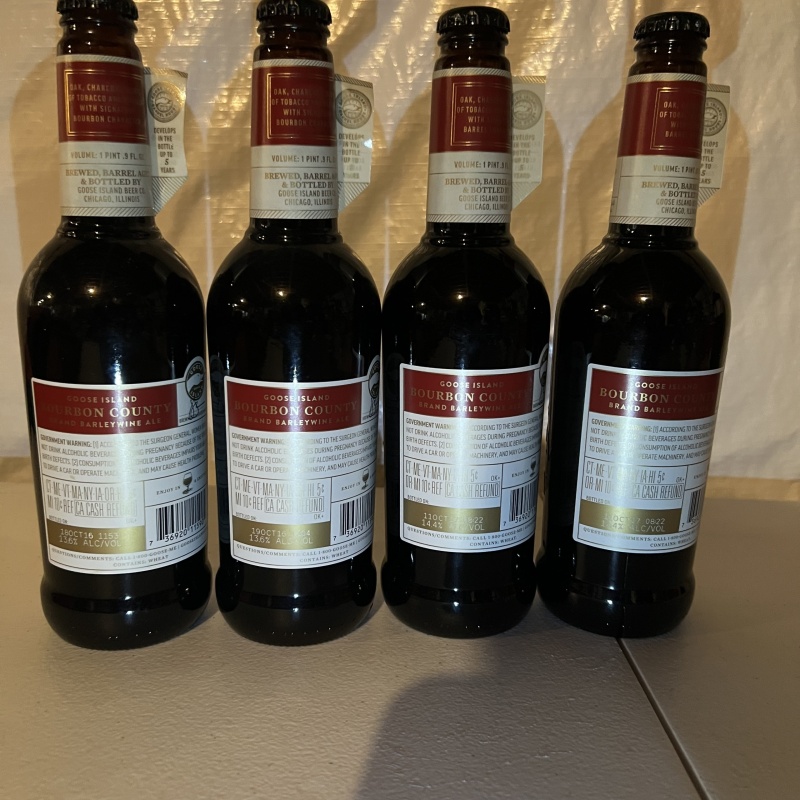 Goose Island Bourbon County Brand Barleywine 2016 & 2017 — 4-Bottles
