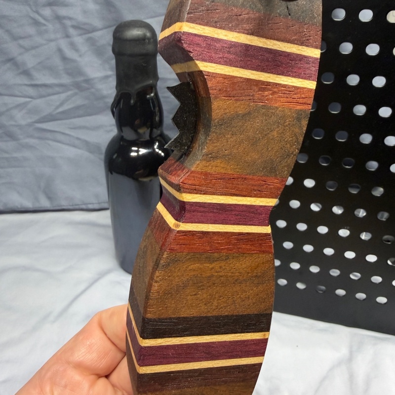 Layered Wood - Beer Bottle Opener w/ Wax Cutter - Butcher Block style