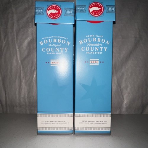 Goose Island Proprietor’s Bourbon County Stout — 2020 & 2022 Two-Bottle Lot with Original Boxes