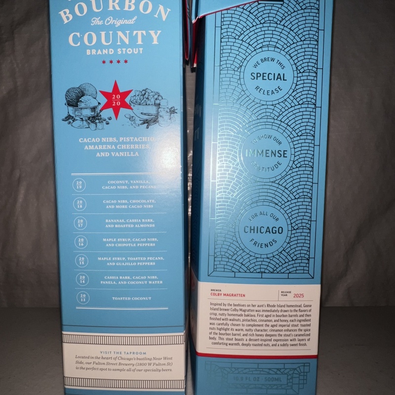 Goose Island Proprietor’s Bourbon County Stout — 2020 & 2025 Baklava Two-Bottle Lot with Original Boxes