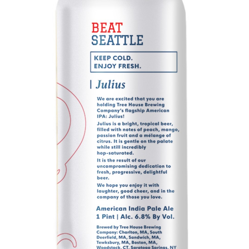 Tree House Brewing: 4 cans of Julius-Beat Seattle.