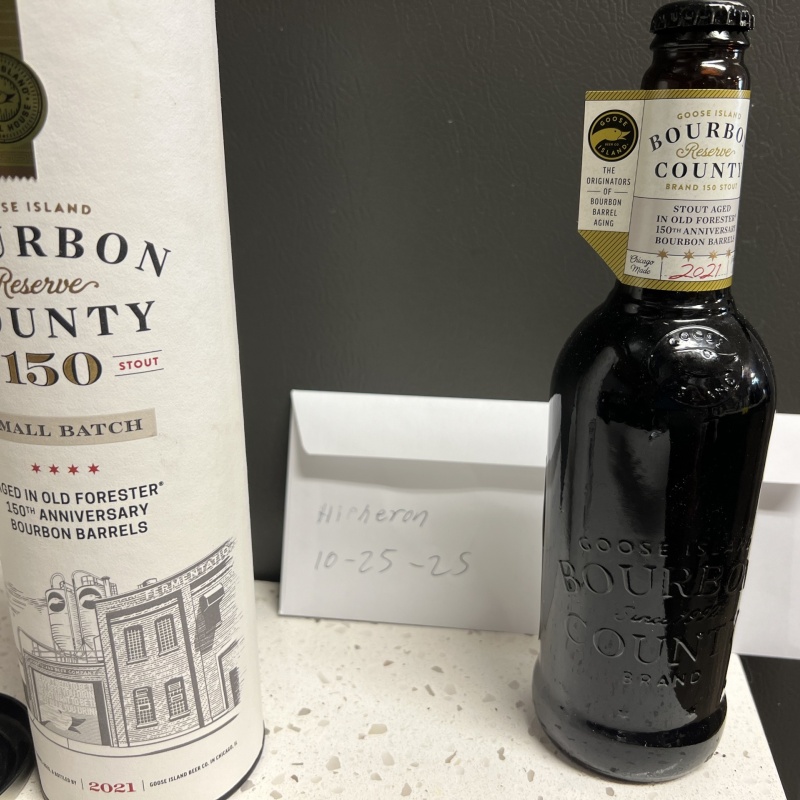 Goose island bourbon county stout old forester 150th