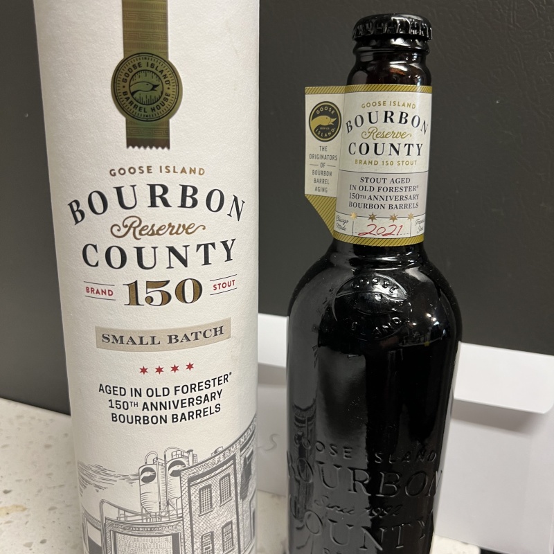 Goose island bourbon county stout old forester 150th