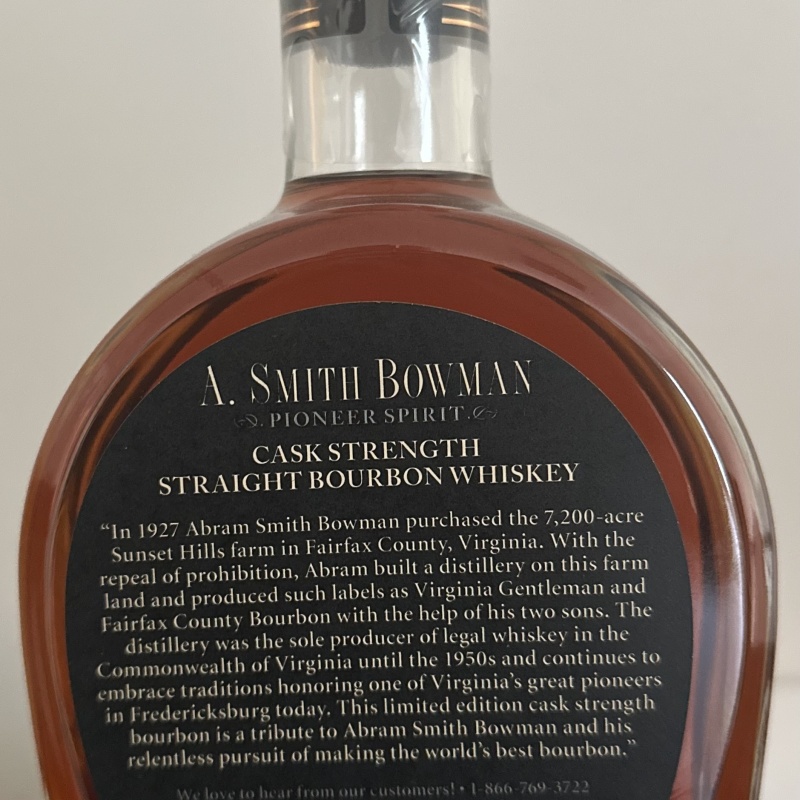 A.Smith Bowman Cask Strength Batch #3