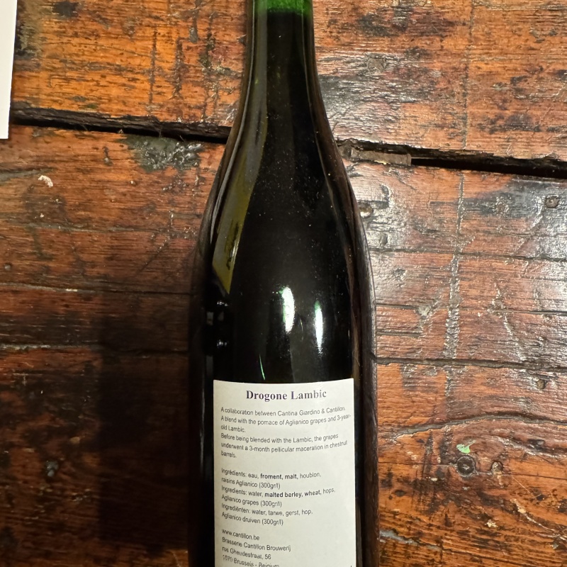 2021 Cantillon Drogone Lambic