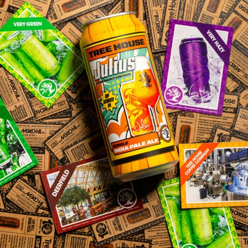 Tree House Brewing: 4 cans of Julius-Card Night Design. Brewed fresh and cold on2/25/26.