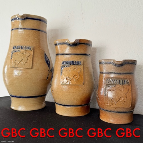 (3 piece set) Cantillon Tan/Brown Lambic Pitcher Set 2L 1L .5L (3 piece set)