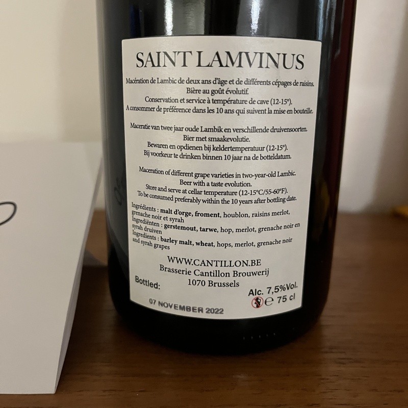 2022 Cantillon Saint Lamvinus (CANADA SHIPPING ONLY)