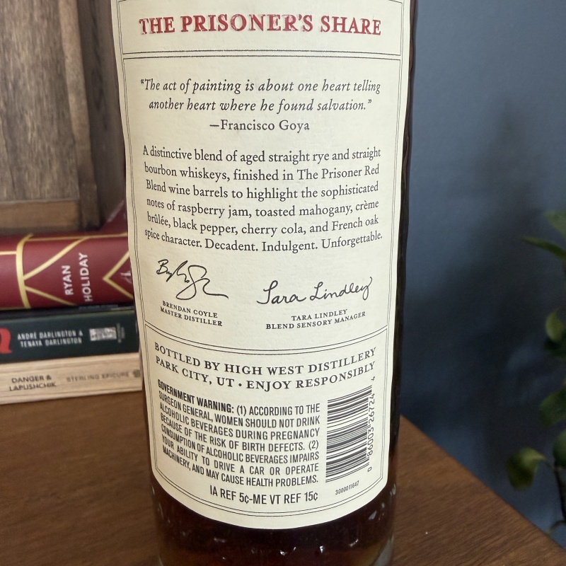 High West The Prisoner’s Share