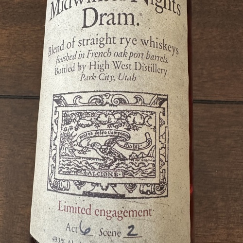 High West A Midwinter Nights Dram Rye Whiskey Act 6 Scene 2 750ml