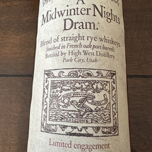 High West A Midwinter Nights Dram Rye Whiskey Act 8 Scene 3 750ml