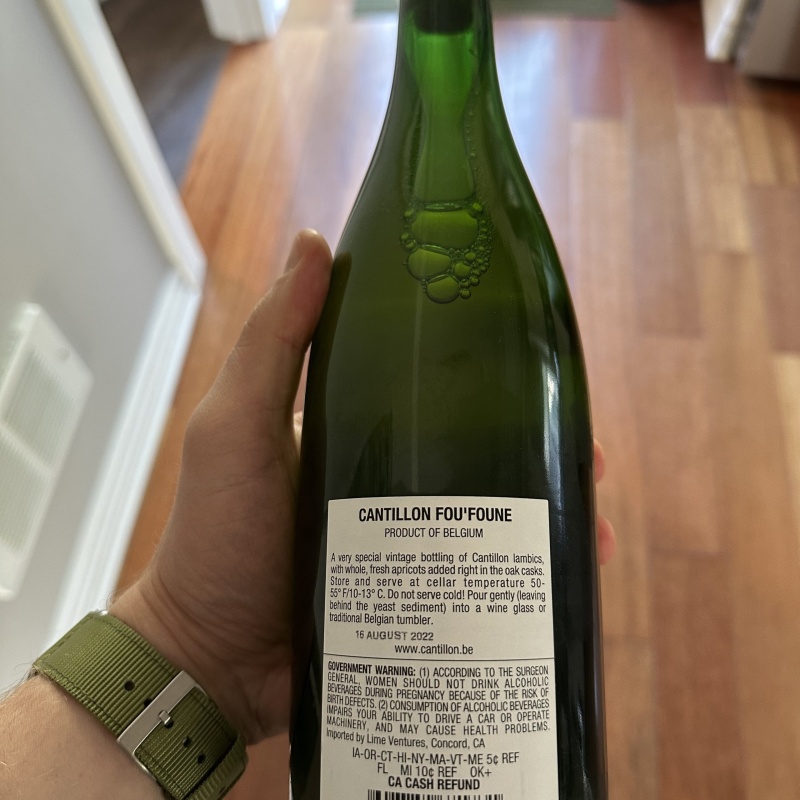 750ml Bottle of Fou Foune by Cantillon -- Bottled 2022 (UT: 4.39)