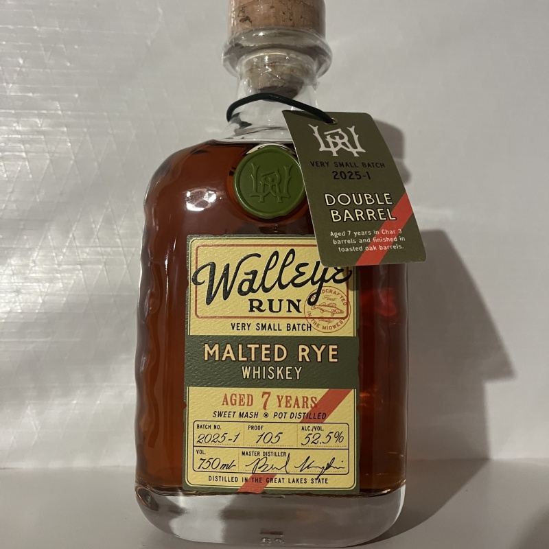 WALLEYE RUN 7 YEAR MALTED RYE DOUBLE BARREL FREE SHIPPING