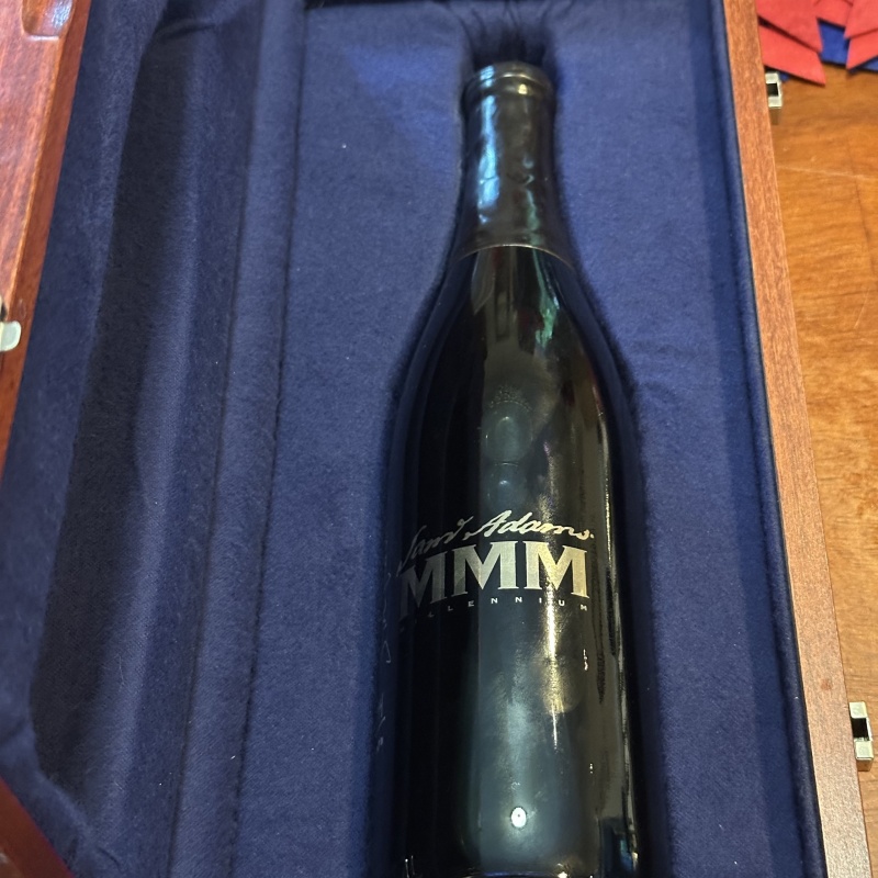 Sam Adams Millennium Beer Bottle 2000 Commemorative Limited Edition Unopened Original Box Wax Seal Intact Breweriana Collectible bottle #1374 of 3000