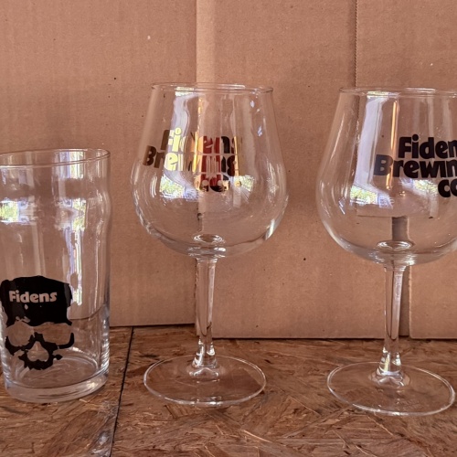 Fidens anniversary glassware