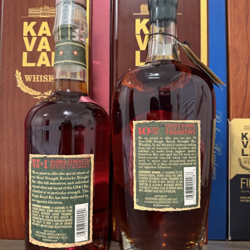 2025 Michter Barrel Strength Rye and 10 years old Rye